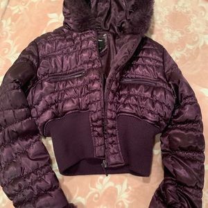 Purple puffer coat